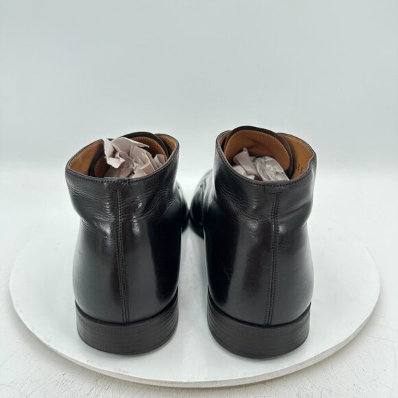 Bally Men Size 9D Black Leather Plain Toe Lace Up Chukka Ankle Boot - Picture 5 of 12